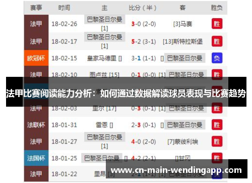 法甲比赛阅读能力分析：如何通过数据解读球员表现与比赛趋势